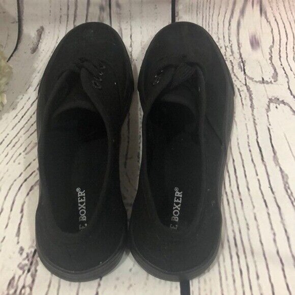 Joe Boxer Zahara‎ all black canvas lace up sneakers - Picture 3 of 5